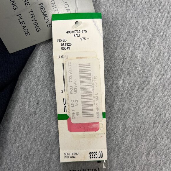 Anne Klein Sleeveless Top Womens L Navy Blue Silk Nylon Round Neck Metal Sequins - Picture 9 of 14